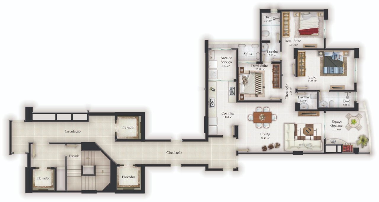 Apartamento Pronto em Itajaí/SC, com 123,28m² área privativa, não perca essa oportunidade