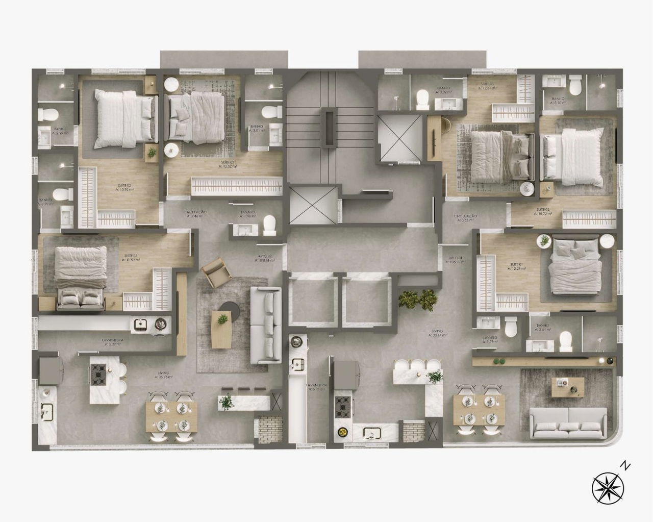 Apartamento em Construção em Porto Belo/SC com 106m² área privativa sendo 3 suítes, 2 vagas de garagem, lazer completo