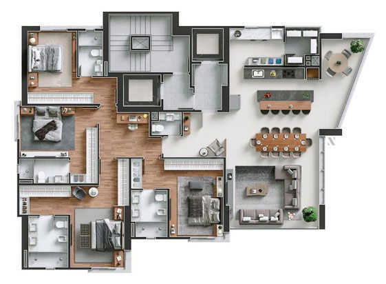 Imperdível: Apartamento Pronto de Luxo com 4 Suítes e 3 Vagas de Garagem no Centro de Balneário Camboriú, SC!