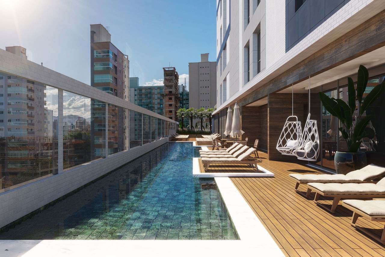 Apartamento em Construção em Itapema/SC na Meia Praia, com 262m² de área total e 3 Suítes, a 260m do mar. Lazer Completo. Ótimo Investimento.