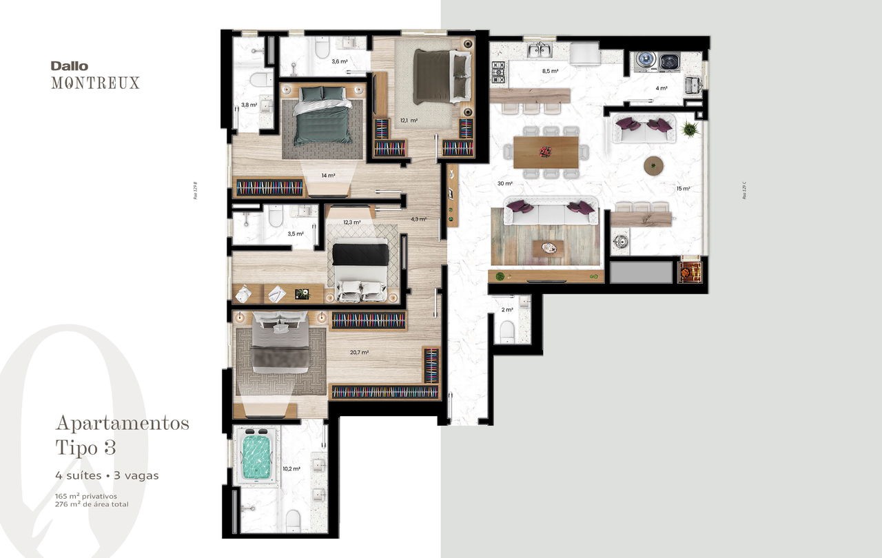 Imperdível apartamento em Construção à venda no Centro de Itapema-SC: 4 quartos, 4 suítes, 5 banheiros, 3 vagas de garagem e 165m² de área.