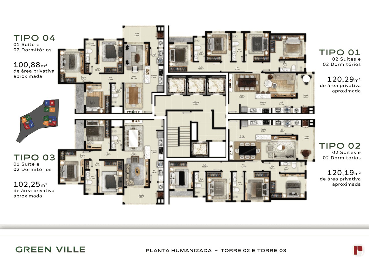 Apartamento em Construção à venda na Meia Praia: 3 quartos, 1 suíte, 1 banheiro, 100,88 m² em Itapema-SC.