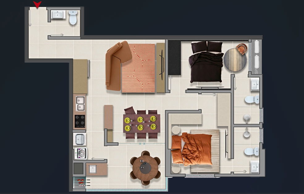Apartamento em Construção à venda em Porto Belo-SC: 2 quartos, 2 suítes, 2 banheiros, 2 vagas de garagem, 88m² no Jardim Dourado.