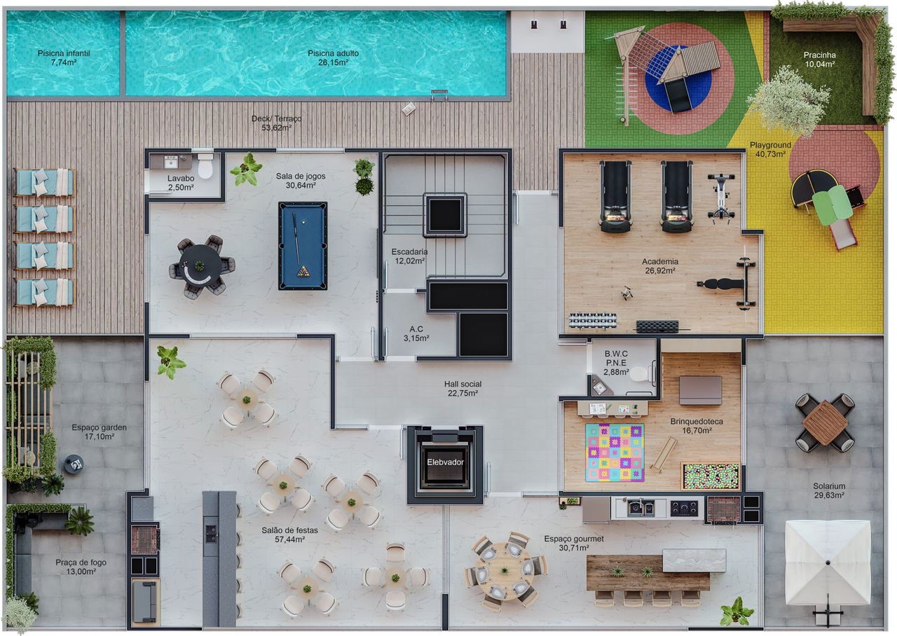 Apartamento em Construção em Itapema/SC com 107m² área privativa sendo, 3 suítes 2 vaga de garagem, lazer completo