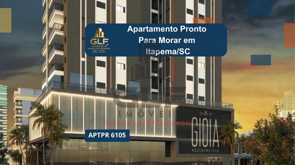 Apartamento Pronto na cidade de Itapema/SC no bairro Meia Praia, 3 dormitórios e 1 Vaga de garagem, com Lazer Completo. Bem localizado. Investir