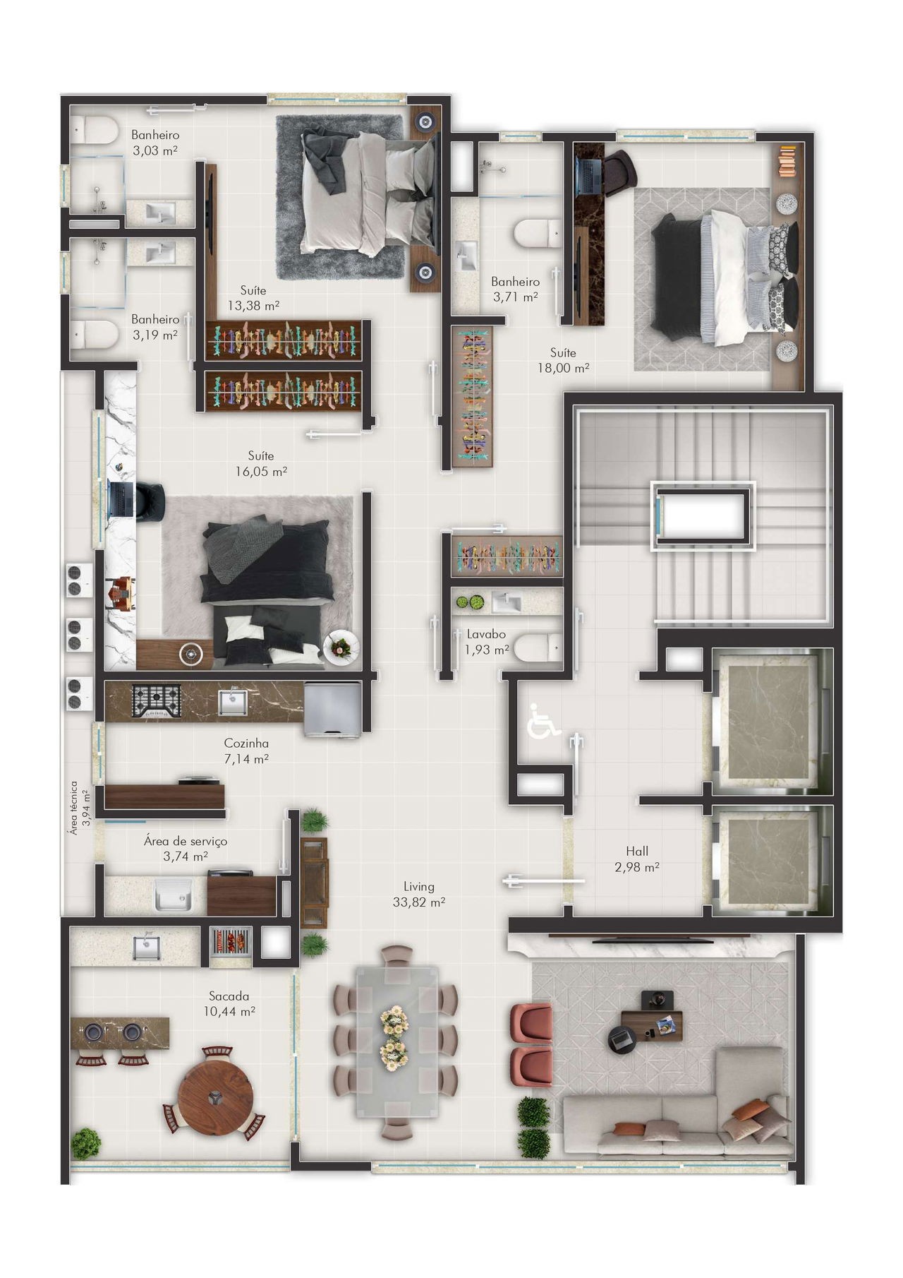 Apartamento Em Construção na cidade de Itapema/SC na Meia Praia, com 135m², 3 Suítes e 2 vagas de garagem. Localização Privilegiada a 250m do mar