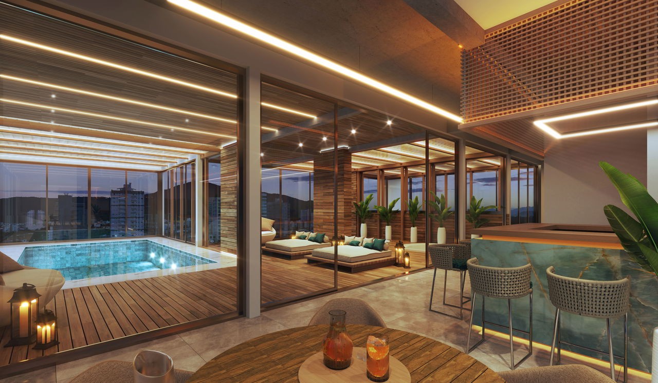 Apartamento em Construção em Itapema/SC na Meia Praia, com 262m² de área total e 3 Suítes, a 260m do mar. Lazer Completo. Ótimo Investimento.