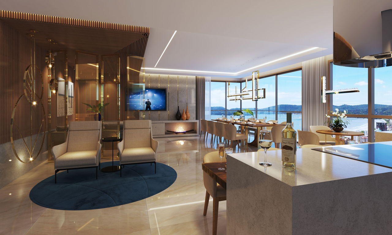 Apartamento Em Construção em Itapema/SC, no bairro Meia Praia, com 262m² de área total, 3 suítes e 3 vagas de garagem, Lazer Completo. A 300m do mar