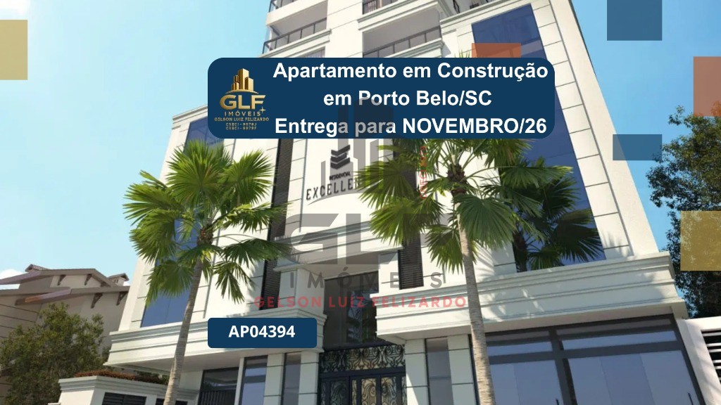 Apartamento em Construção em Porto belo/SC com 70,08m² área sendo 2 suítes, 1 vaga de garagem, área de lazer completa