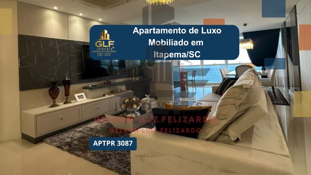 Apartamento de Luxo em Itapema/SC bairro Meia Praia, 4 suítes sendo 01 suíte máster com hidromassagem vista mar e 3 Vagas de garagem, Lazer Completo