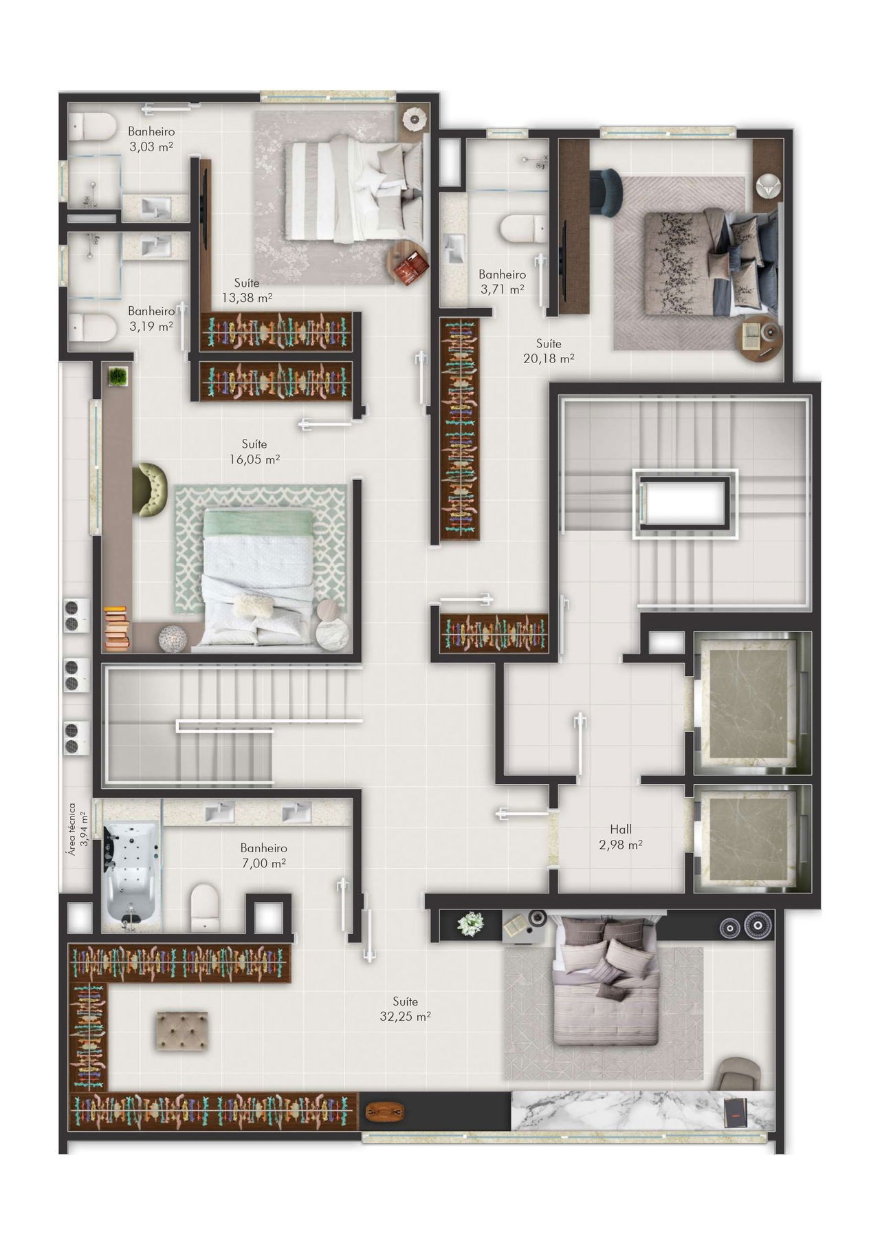 Apartamento Em Construção na cidade de Itapema/SC na Meia Praia, com 135m², 3 Suítes e 2 vagas de garagem. Localização Privilegiada a 250m do mar