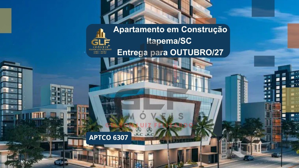 Apartamento em Construção em Itapema/SC, bairro Meia Praia, com 185², 4 suítes, 3 vagas. Entrega para Outubro/27. Lazer completo, próximo ao mar.
