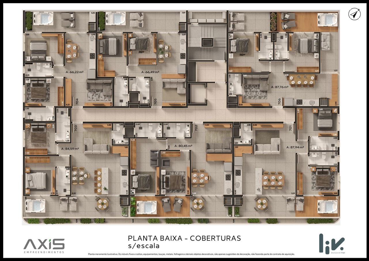 Apartamento Pronto em Bombinhas/SC com 41,12m² área privativa sendo área de lazer completa