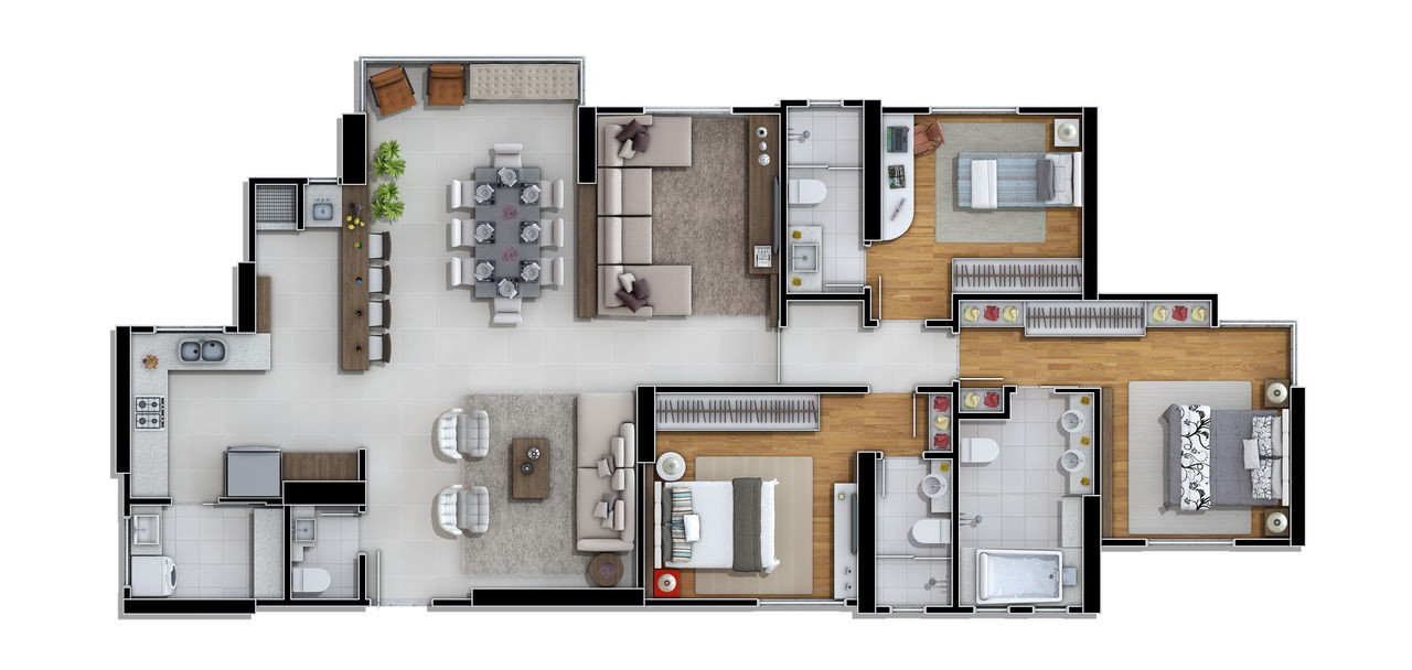 Apartamento Pronto para morar em Balneário Camboriú/SC com 153,46m² área privativa sendo 3 suítes, 3 vaga de garagem