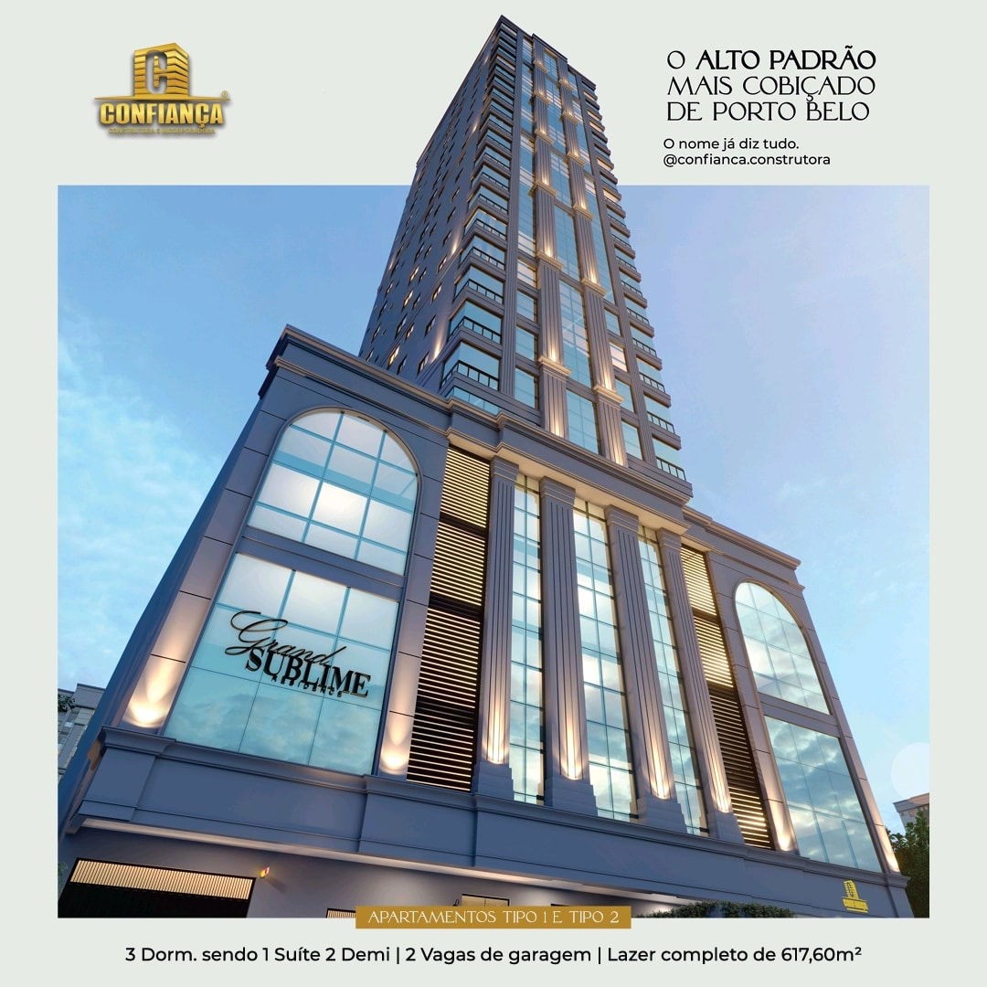 Apartamento em Construção em Porto Belo/SC com 103,65m² área privativa sendo 3 dormitórios e 1 suíte, 2 vaga de garagem, lazer completo
