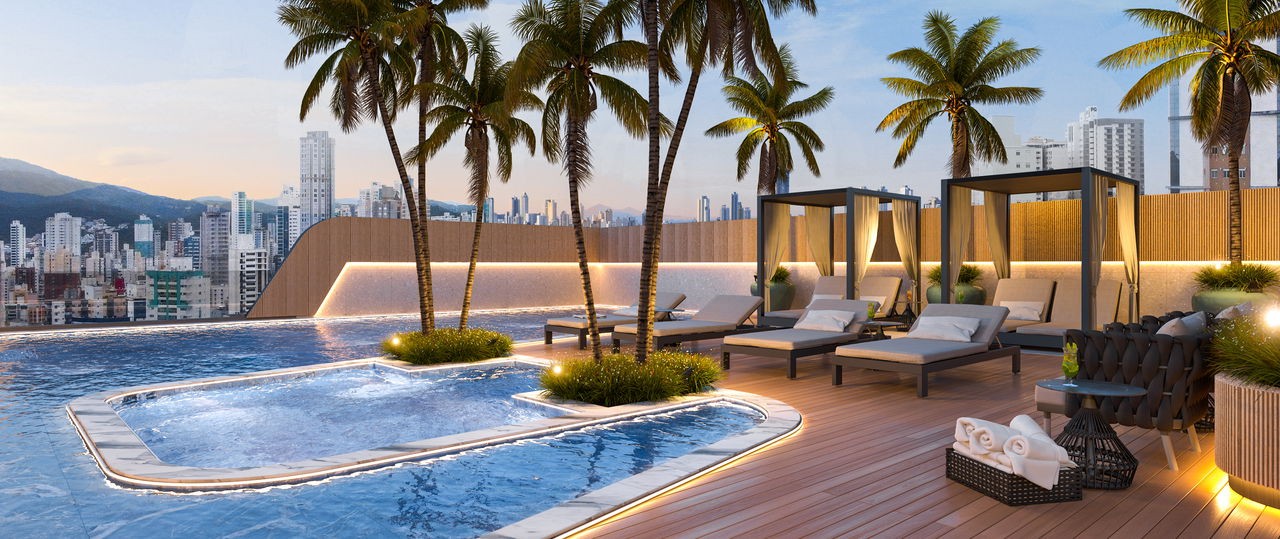 Apartamento em Construção em Balneário Camboriú, com 126,59m² área privativa, sendo com área de lazer completa