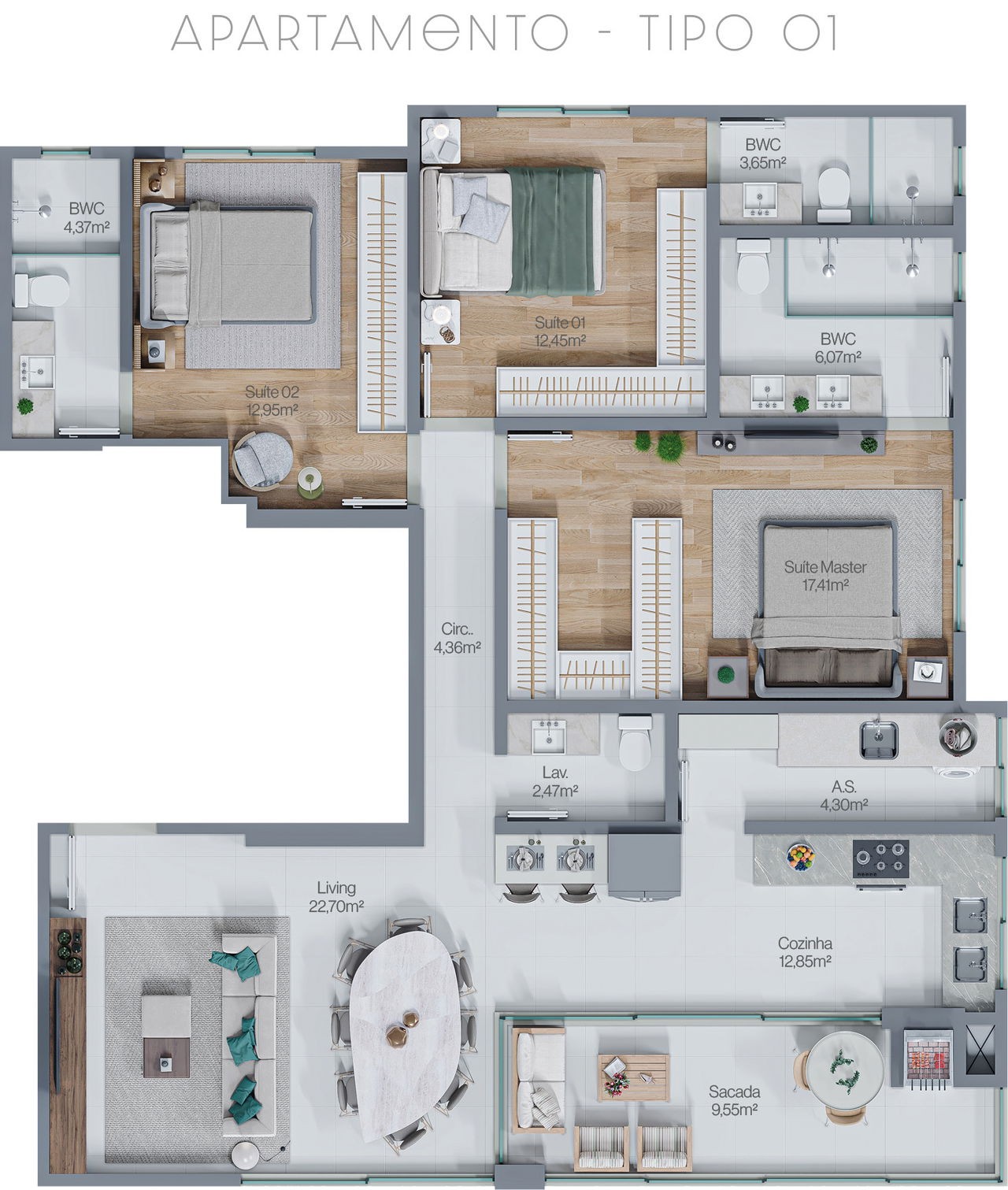 Apartamento em Construção na cidade de Itapema/SC, bairro Meia Praia, 180m² de área total, 3 suítes e 2 vagas de garagem. Ótima localização a 435m do