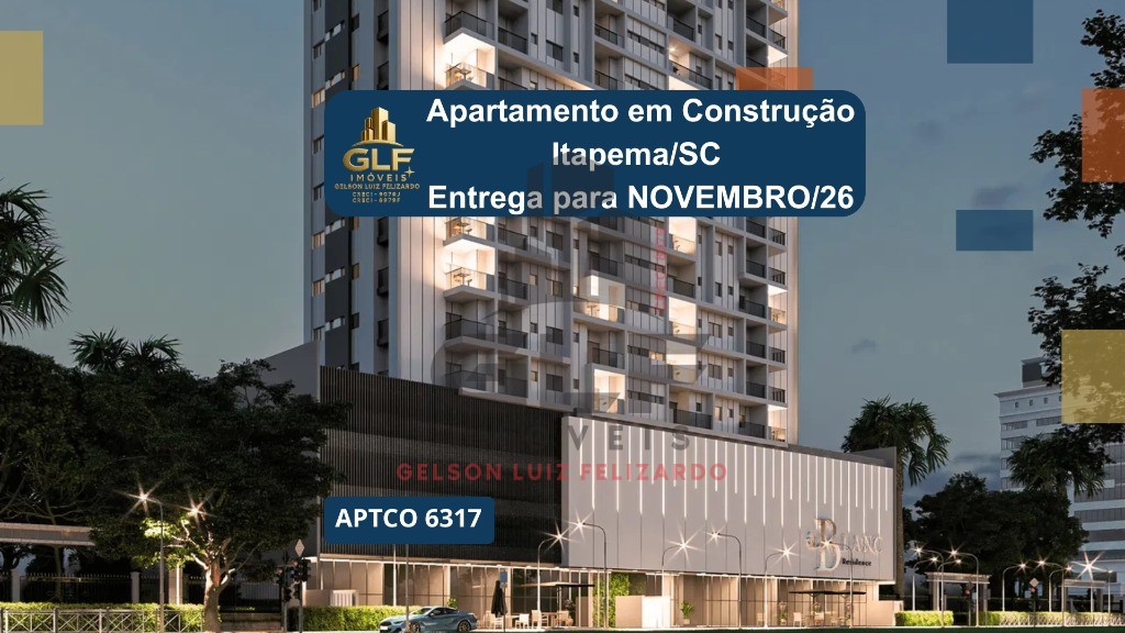 Apartamento em Cosntrução em Itapema/SC no bairro Morretes. Ótima localização a 550m do mar. 69m², com 2 suítes e 1 vaga de garagem