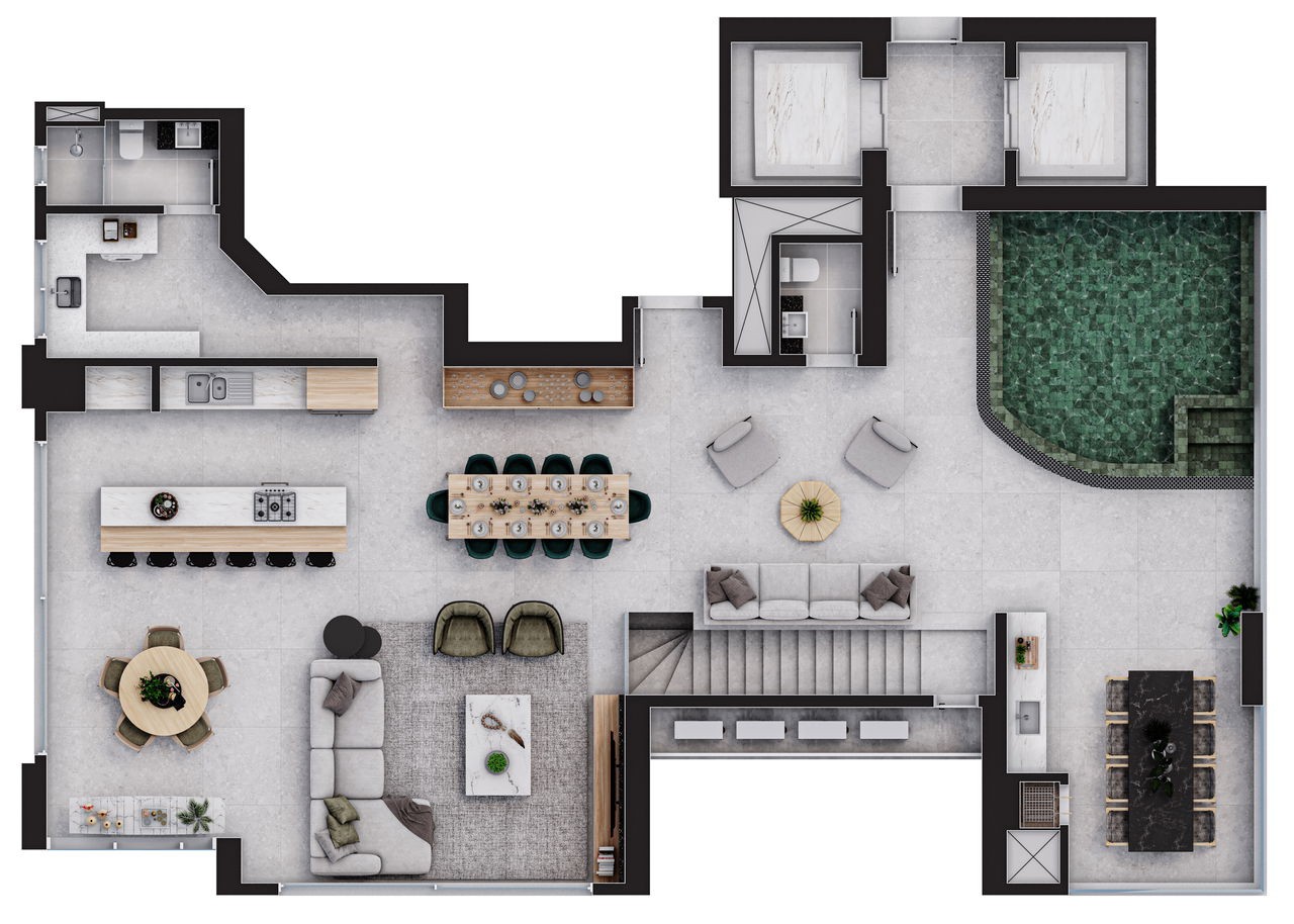 Luxuoso apartamento em Construção de 4 quartos e 4 suítes no Centro de Balneário Camboriú-SC com 3 vagas de garagem!