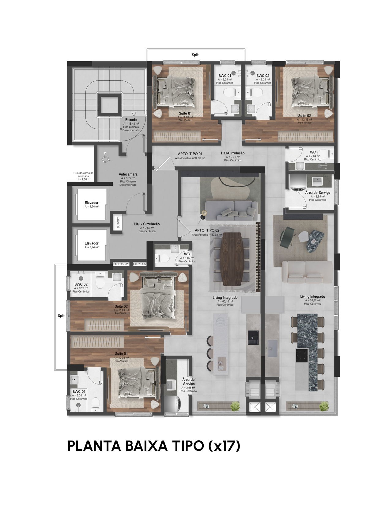 Apartamento Pré Lançamento em Porto Belo/SC com 90m² área privativa sendo 2 suítes, 2 vaga de garagem, lazer