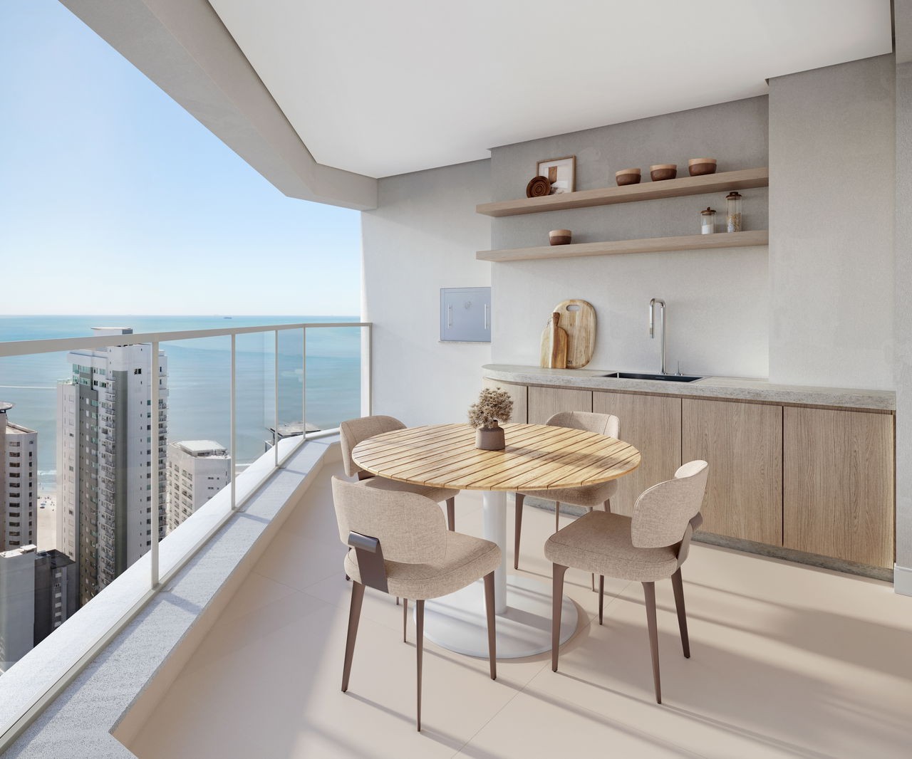 Apartamento em Construção em Balneário Camboriú/SC com 182,93m² área privativa sendo 4 suítes, 3 vagas de garagem, área de lazer completa