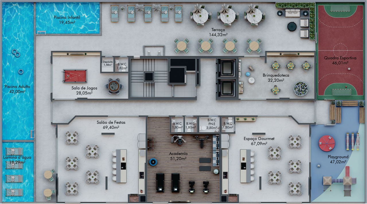 Apartamento em Construção em Itapema/SC bairro Morretes com 60,46m² área privativa, com 2 dormitórios sendo 1 suítes 1 vaga de garagem