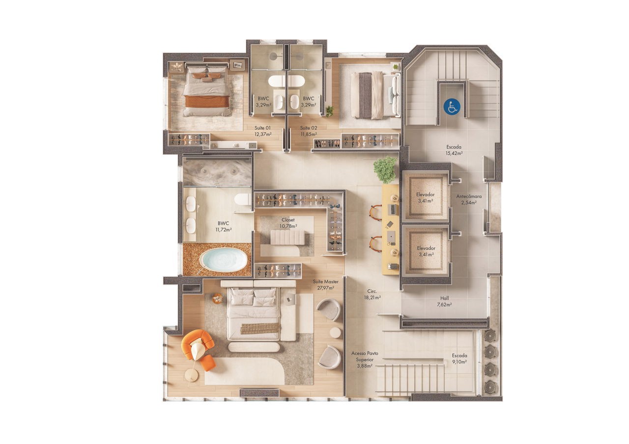 Apartamento Pré Lançamento em Itapema/SC com 126m² área privativa sendo 3 suítes 2 vagas de garagem, área de lazer completa