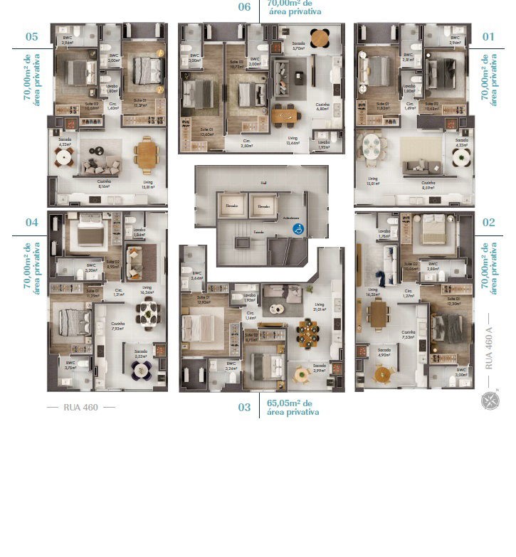 Apartamento pré lançamento em itapema/sc com 70m² área priva