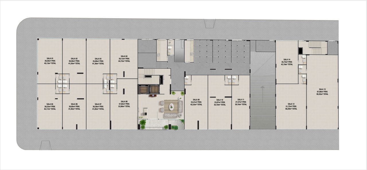 Sala comercial Pronta em Balneário Camboriú/SC com 44,72m² área sendo 1 vaga de garagem, sala bem localizada