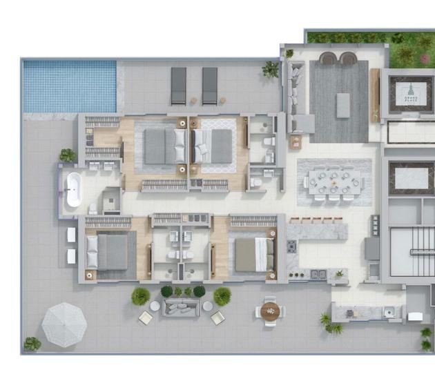 Apartamento Pronto em Balneário Camboriú/SC Centro com 4 suítes 3 vagas de garagem, área de lazer completa