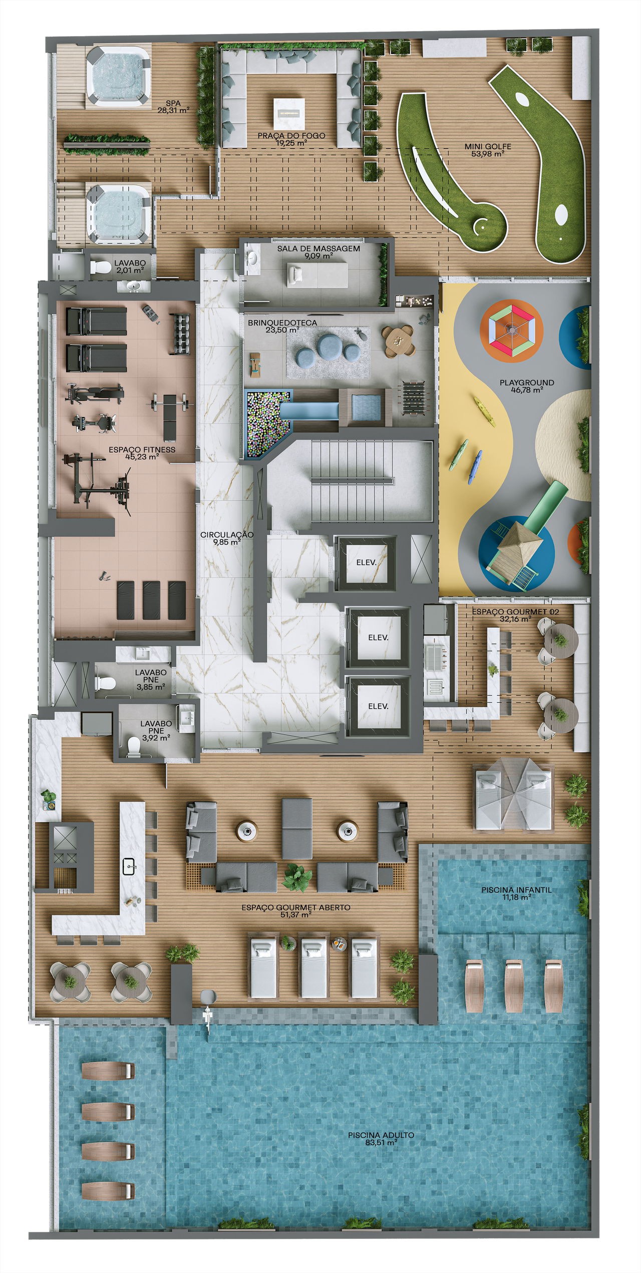 Apartamento em Construção em Itapema/SC com 219,24m² área privativa sendo 4 suítes 3 vagas de garagem, área de lazer completa