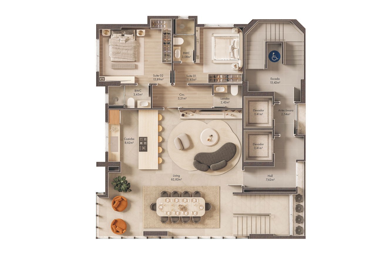Apartamento Pré Lançamento em Itapema/SC com 252m² área privativa sendo 4 suítes 3 vagas de garagem, área de lazer completa
