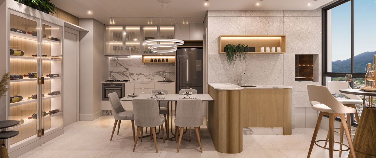 Apartamento em Construção em Itapema/SC com 69,72m² área privativa sendo 2 suítes 1 vaga de garagem, área de lazer completa