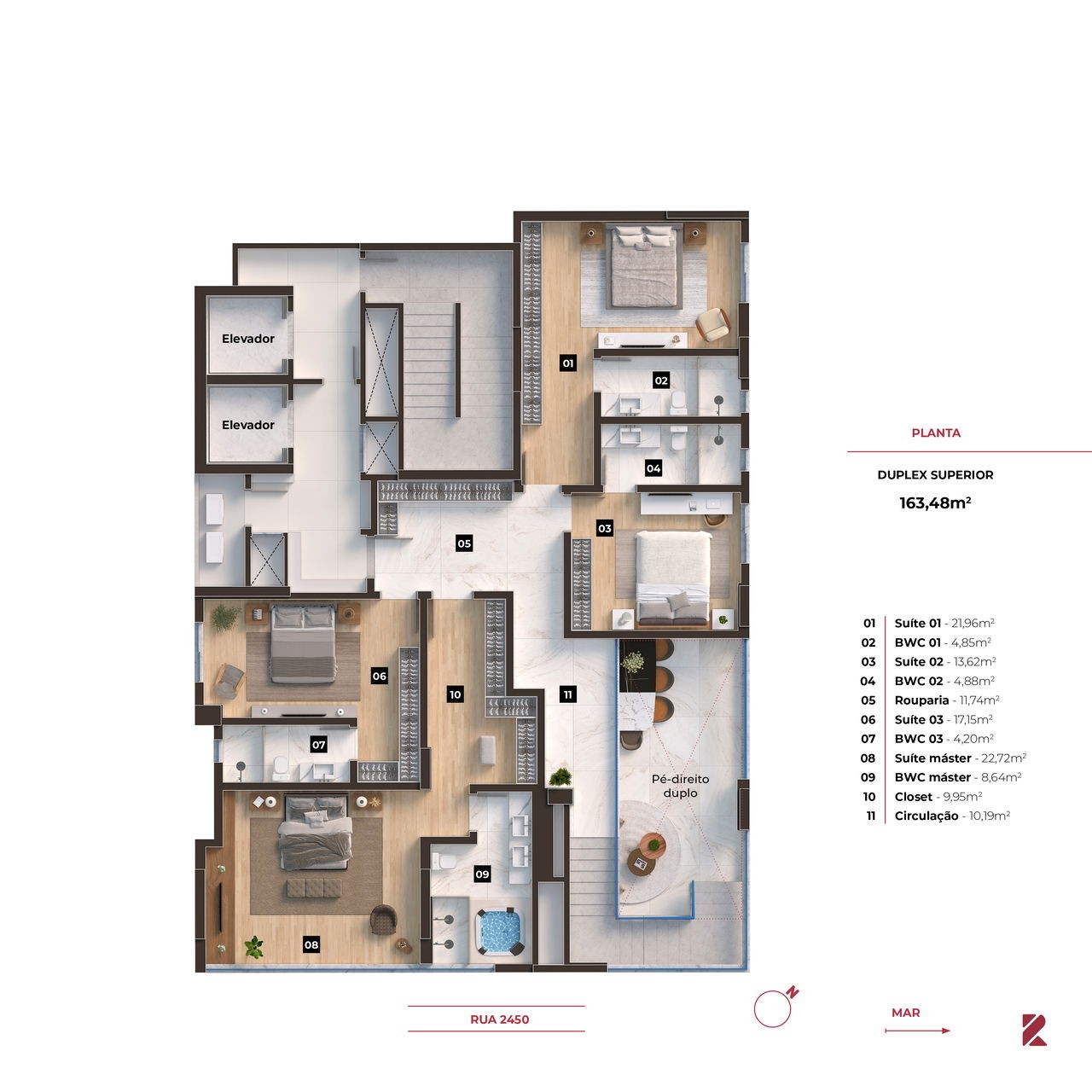 Apartamento em Construção em Balneário Camboriú/SC com 186,00m² área privativa sendo 4 suítes 3 vagas de garagem, área de lazer completa