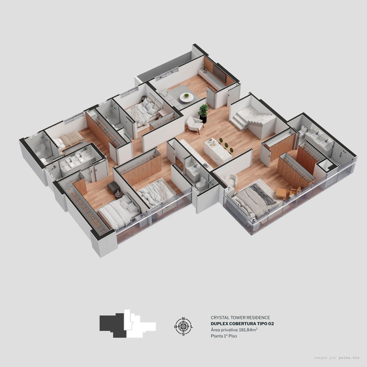 Apartamento em Construção em Itapema/SC com 229,20m² área privativa sendo 3 suítes 4 vaga de garagem, área de lazer completa