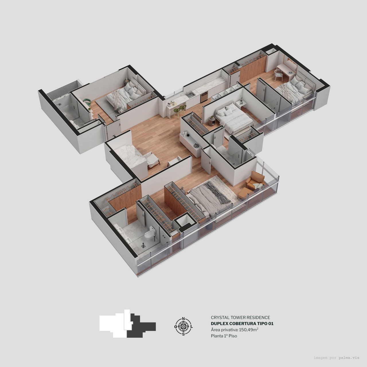 Apartamento em Construção em Itapema/SC com 229,20m² área privativa sendo 3 suítes 4 vaga de garagem, área de lazer completa