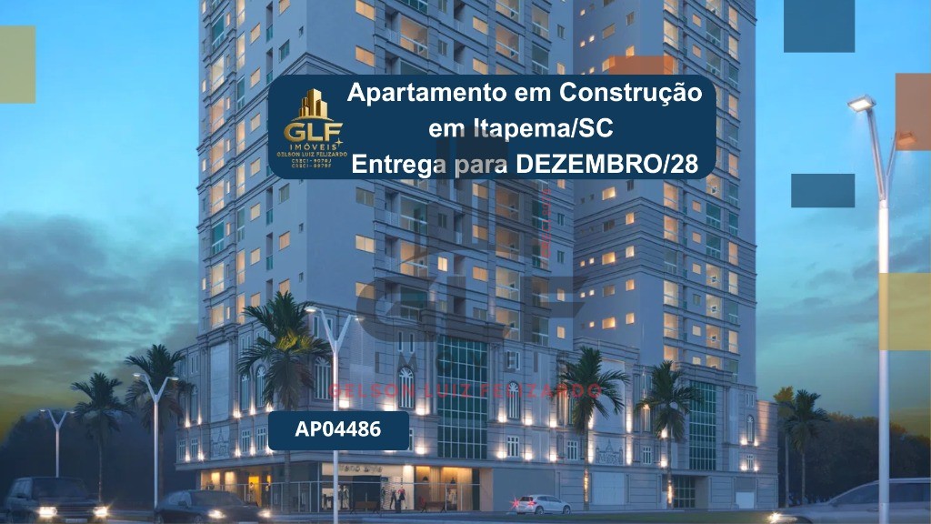 Apartamento em construção em itapema/sc com 68,50m² área pri