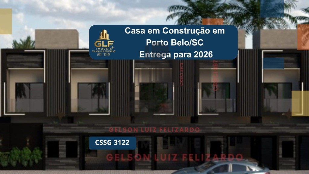 Casa em construção em porto belo/sc com 74m² área privativa 