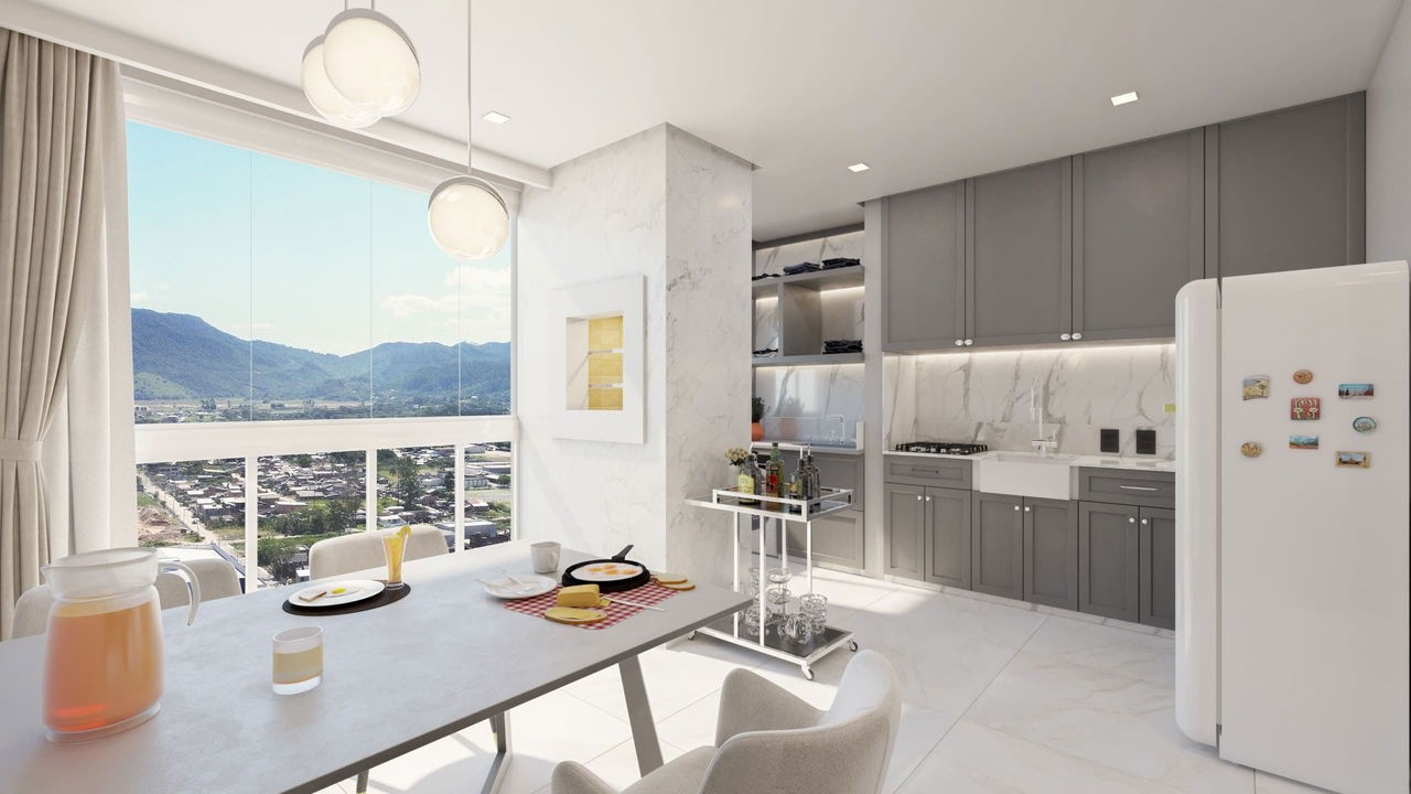 Apartamento em construção em itapema/sc com 68,50m² área pri