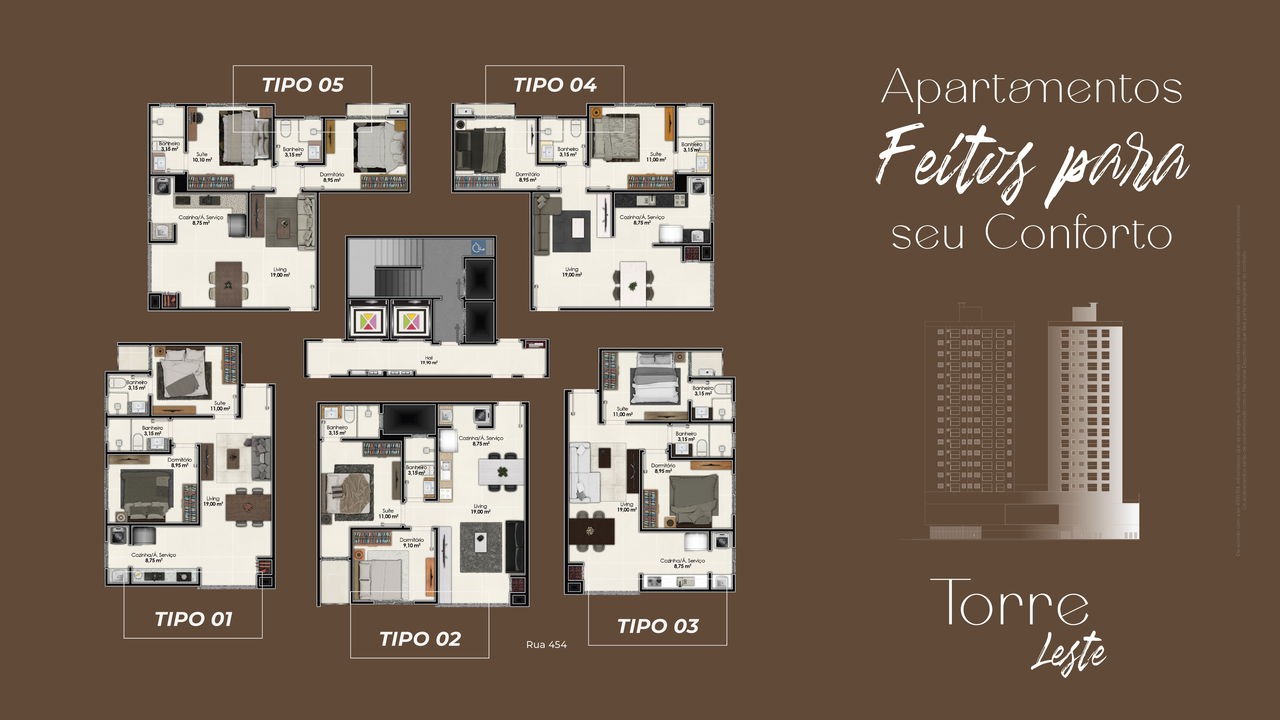 Apartamento em Construção em Itapema/SC com 68,50m² área privativa, com 2 dormitórios sendo 1 suíte, 1 vaga de garagem, área de lazer completa