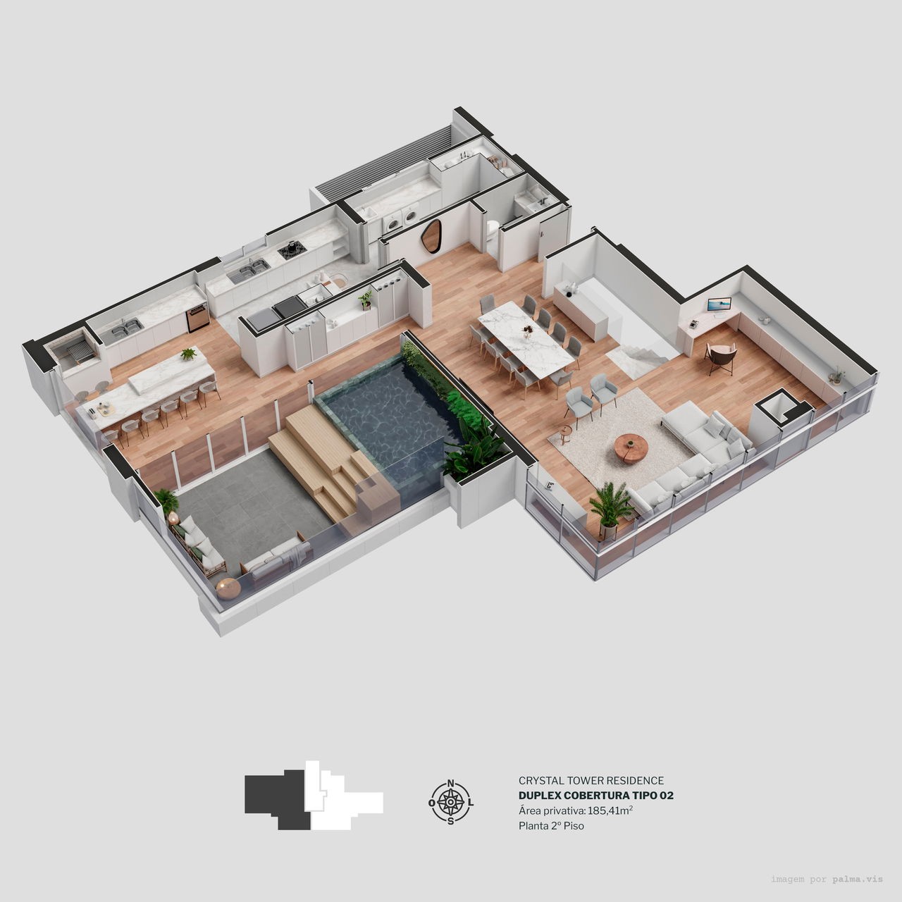 Apartamento em Construção em Itapema/SC com 229,20m² área privativa sendo 3 suítes 4 vaga de garagem, área de lazer completa