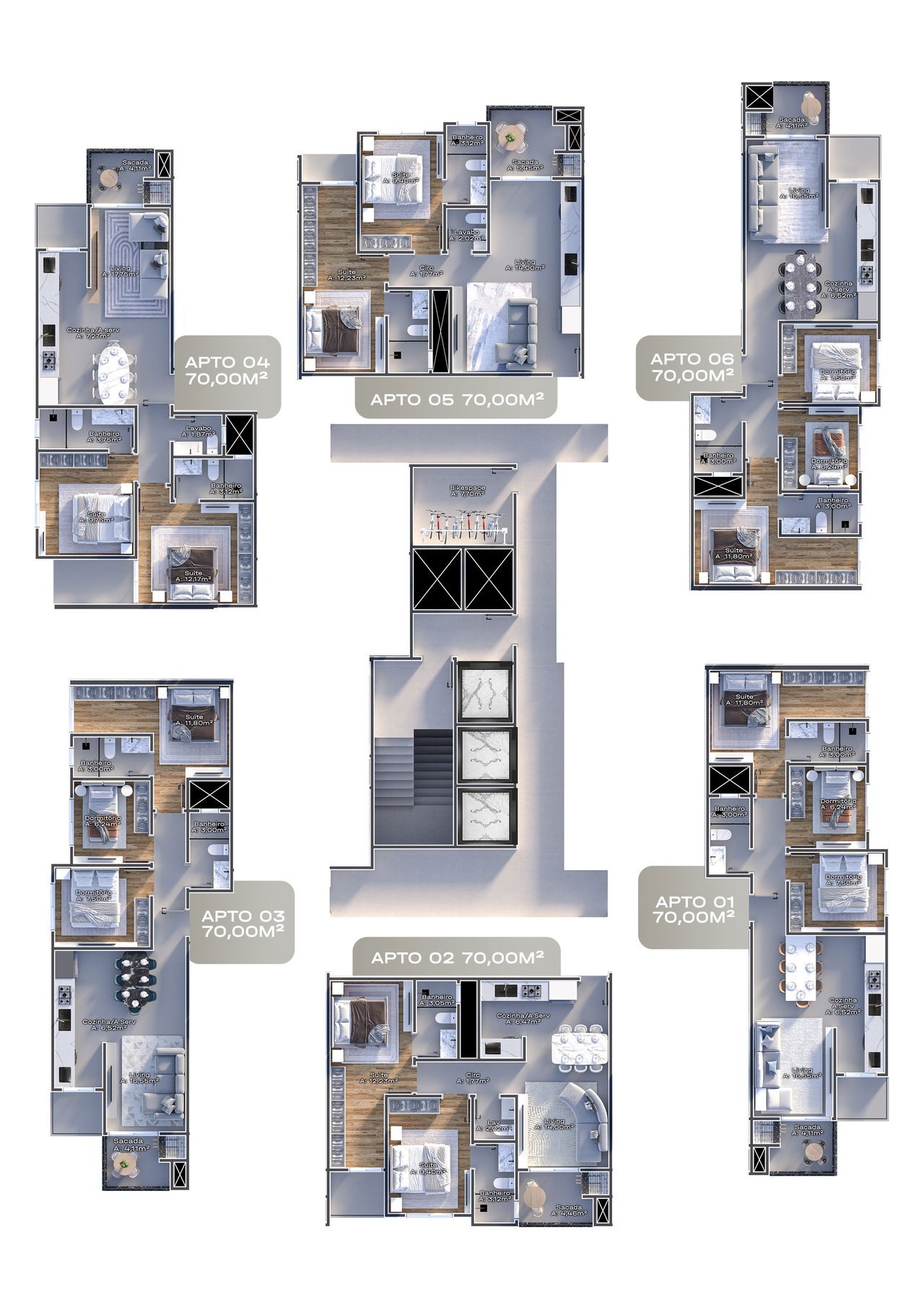 Apartamento em Construção em Itapema/SC bairro Morretes com 70m² área privativa sendo 2 suítes 1 vaga de garagem área de lazer completa