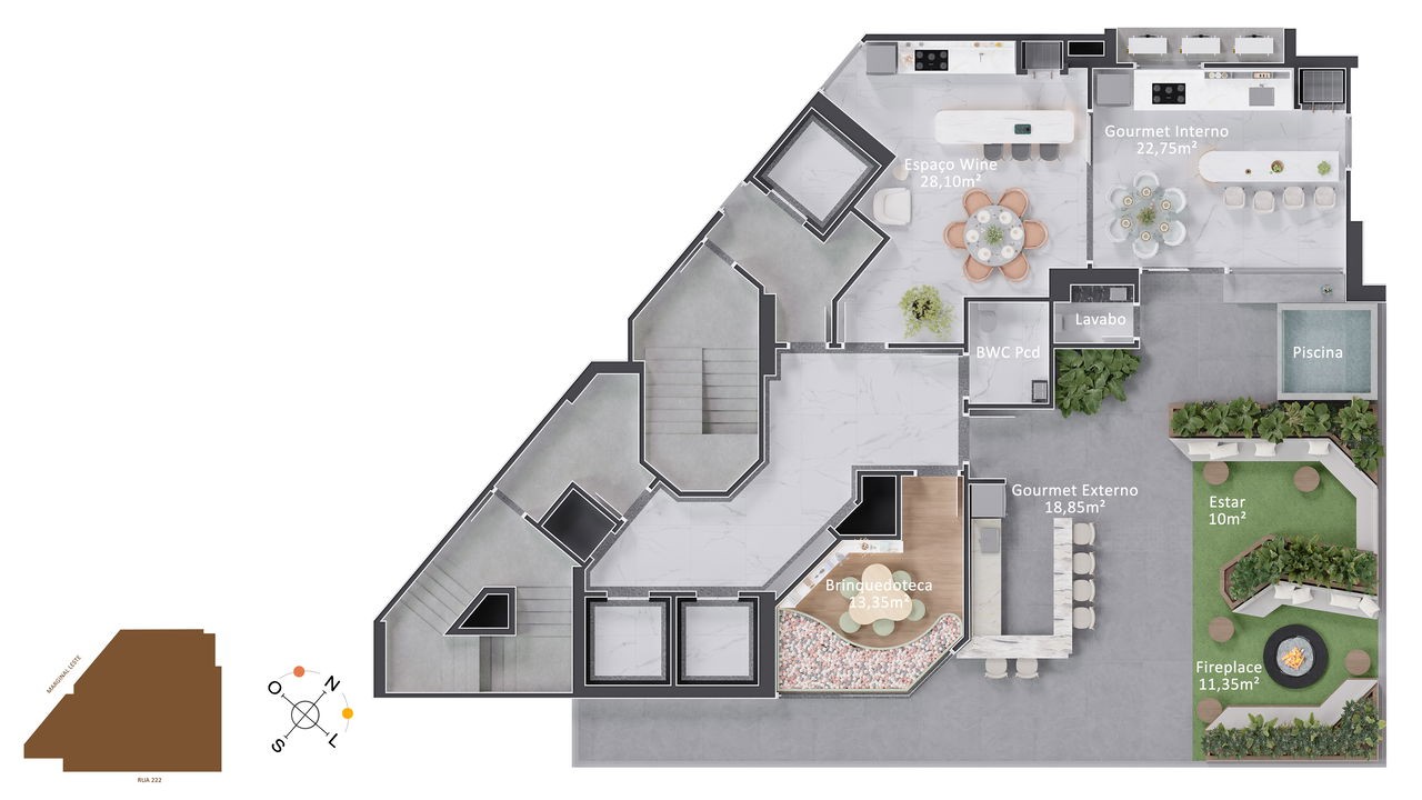 Apartamento em Construção em Itapema/SC bairro Meia Praia, com 50m² área privativa sendo 1 suíte 1 vaga de garagem lazer completo