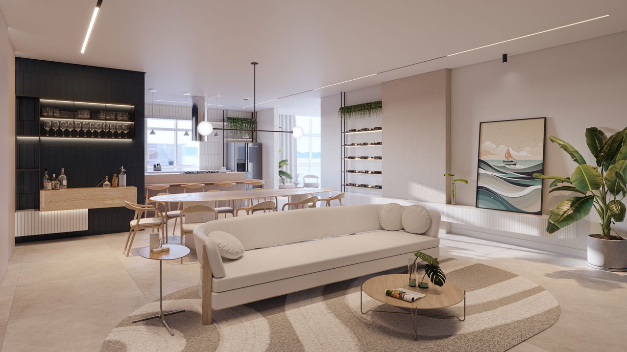 Apartamento em Construção em Itapema/SC Centro com 202,50m² área privativa sendo 4 suítes 3 vagas de garagem, área de lazer completa