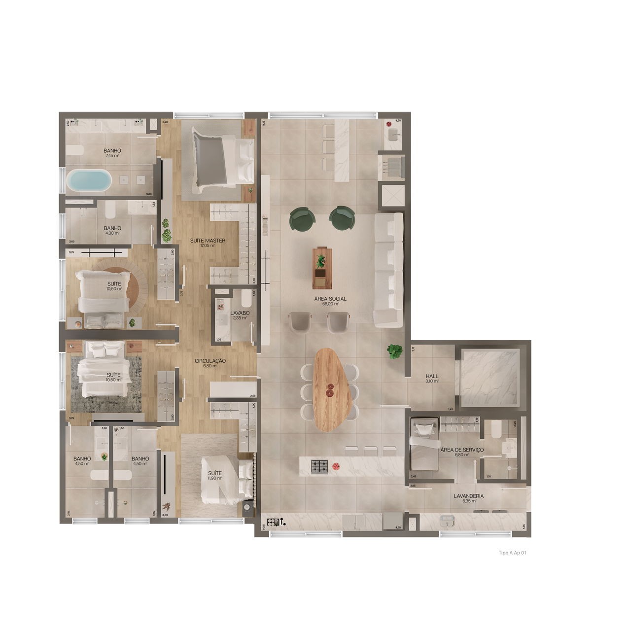 Apartamento em Construção em Porto Belo/SC com 200m² área privativa sendo 4 suítes 3 vagas de garagem área de lazer completa