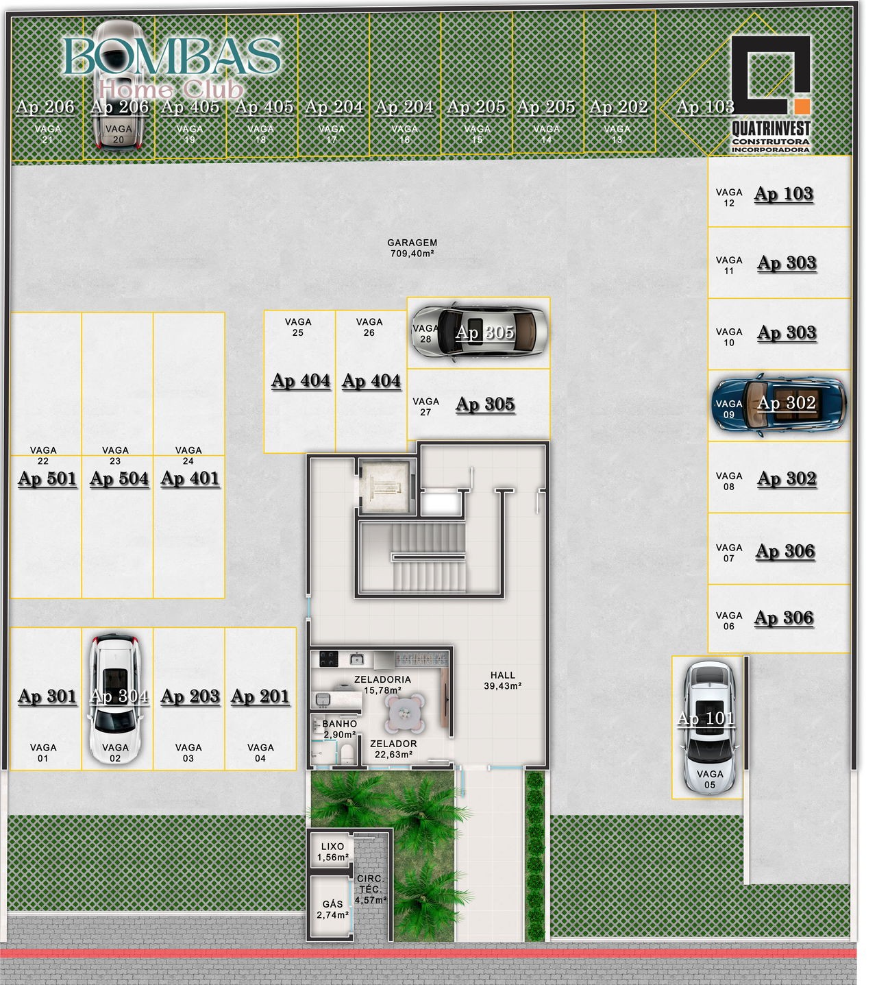 Apartamento em Construção em Bombinhas/SC com 87,43m² área privativa sendo 2 suítes 2 vagas de garagem lazer completo