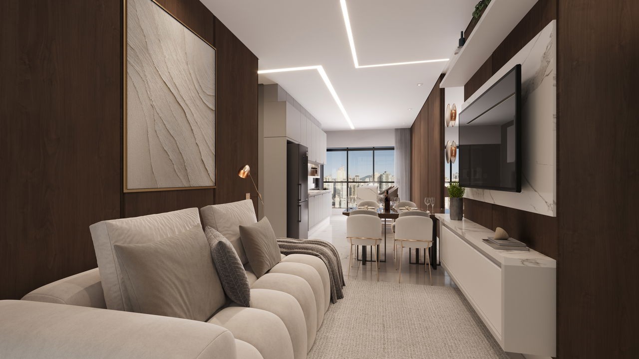 Apartamento em Construção em Itapema/SC bairro Meia Praia, com 50m² área privativa sendo 1 suíte 1 vaga de garagem lazer completo