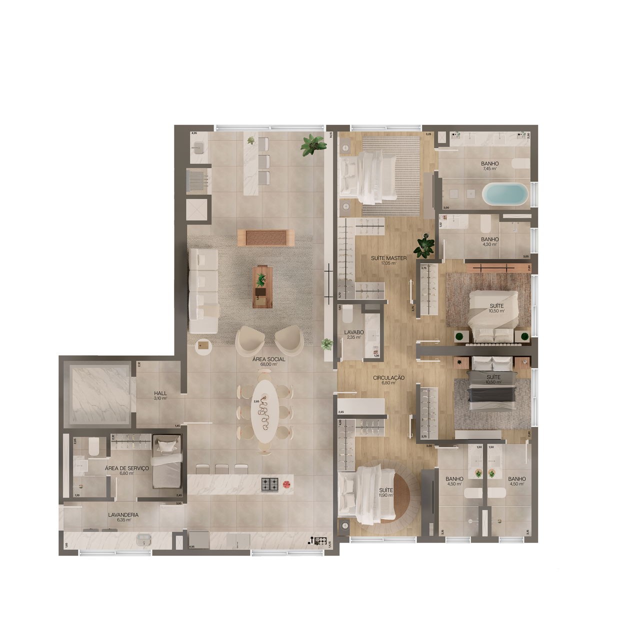 Apartamento em Construção em Porto Belo/SC com 200m² área privativa sendo 4 suítes 3 vagas de garagem área de lazer completa