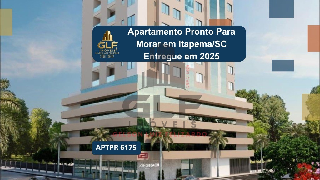 Apto Pronto em Itapema, bairro Morretes, com 43,89m² área privativa com 2 dormitórios sendo 1 suíte, 1 vaga de garagem