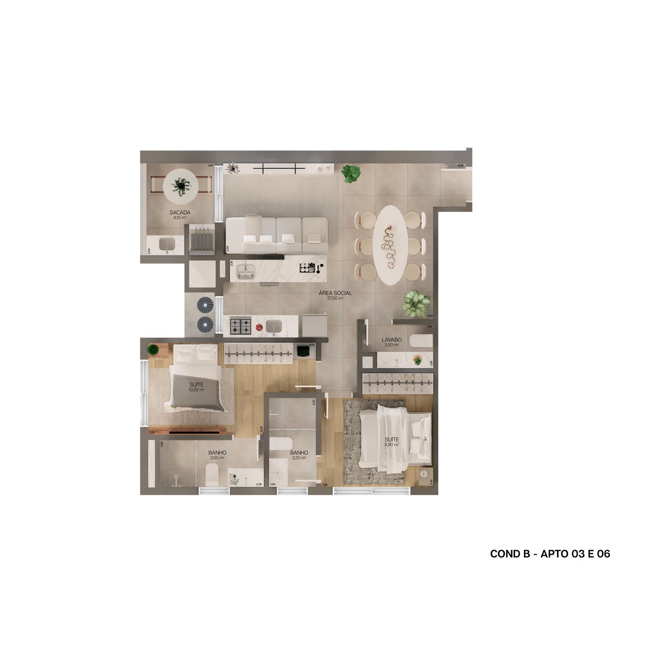 Apartamento em Construção em Porto Belo/SC com 200m² área privativa sendo 4 suítes 3 vagas de garagem área de lazer completa